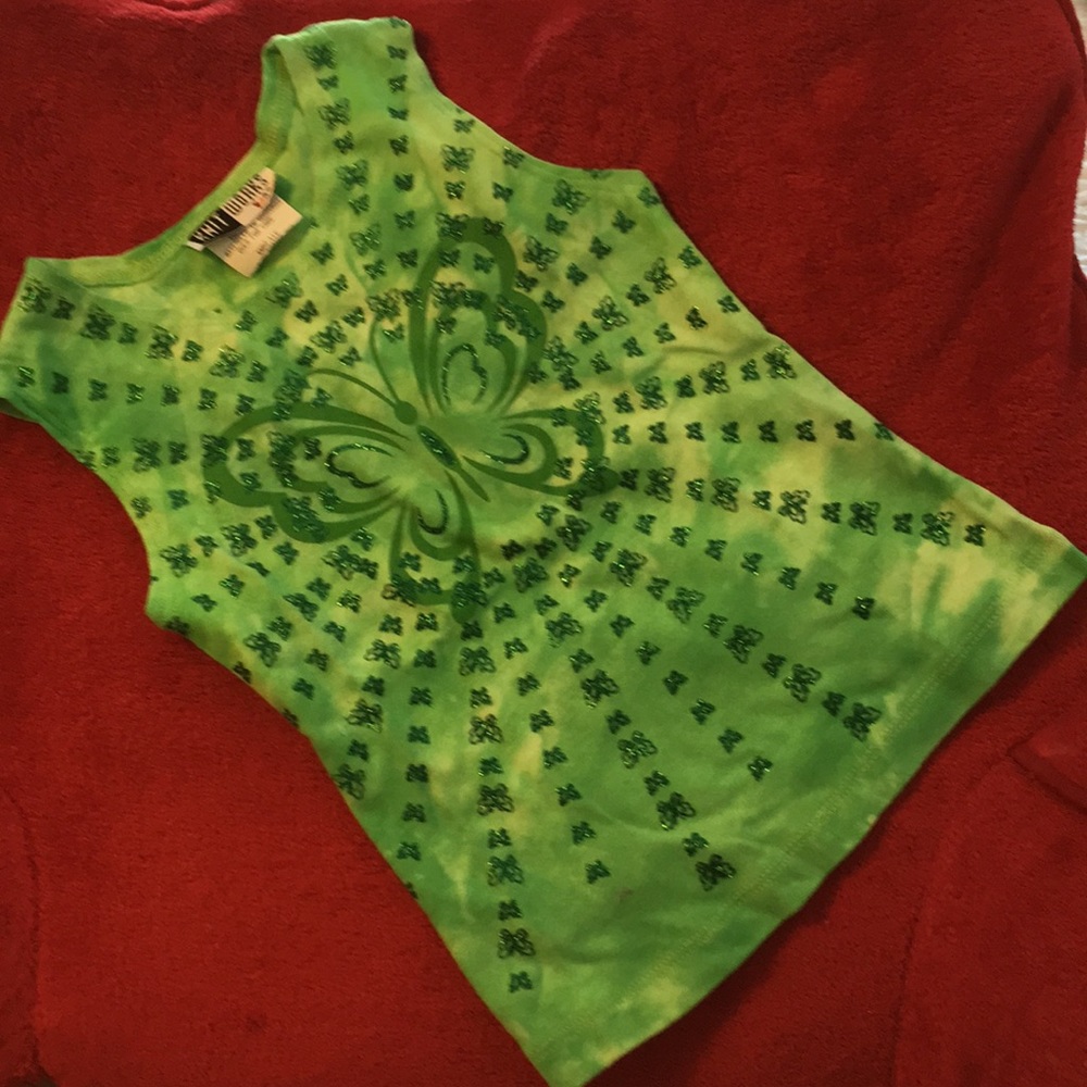 KnitWorks NWOT Girls size 4 butterfly glitter tank